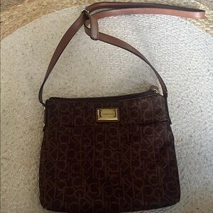 Calvin Klein Monogram Brown Crossbody Bag